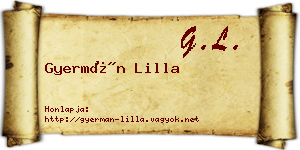 Gyermán Lilla névjegykártya